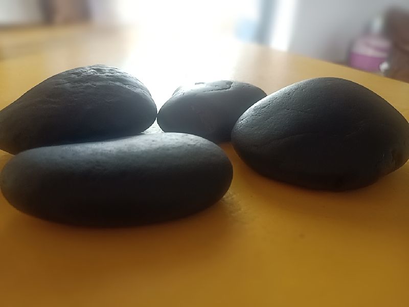 Black Semi Polished Pebbles