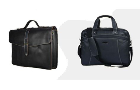 Leather Dark Grey Portfolio Bags