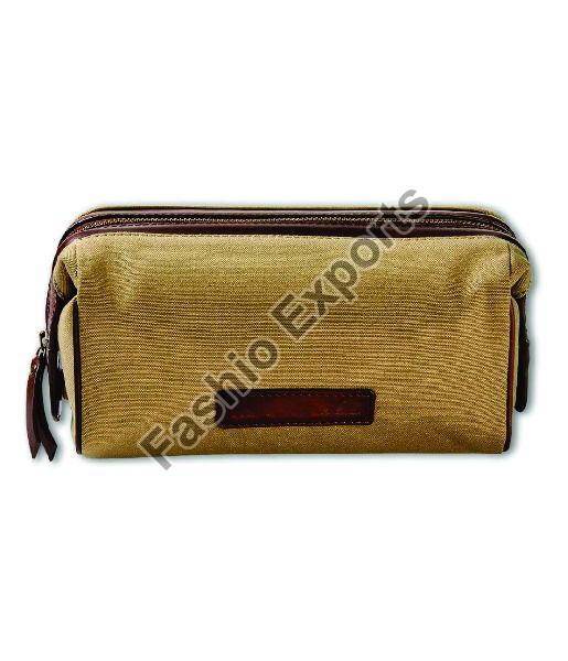Canvas Leather Toiletry Bag