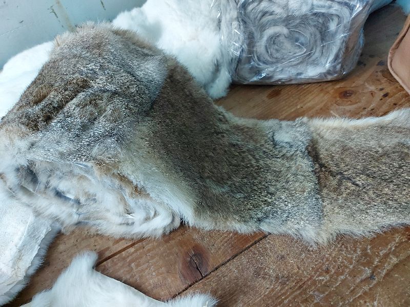 Rabbit fur strips