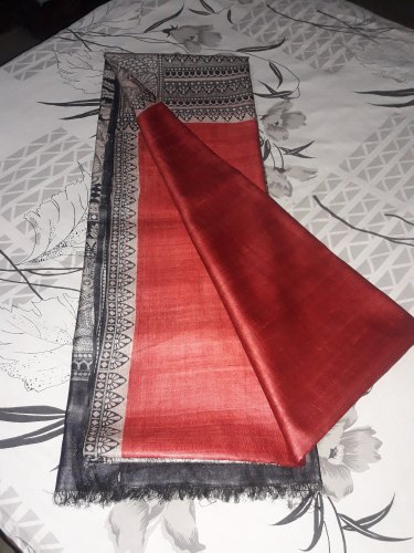 Madhubani printed Tussar Silk Saree