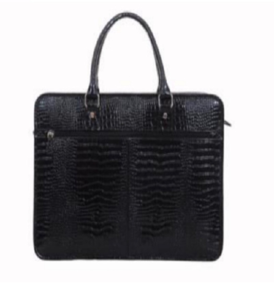 Cow Foil Croco Print Leather Office Bags