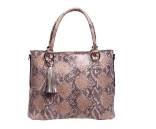 Ladies Cow Snake Print Leather Handbags