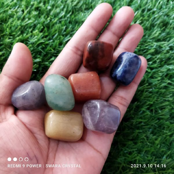 Saven chakra crystal tumbbel stone healing stone