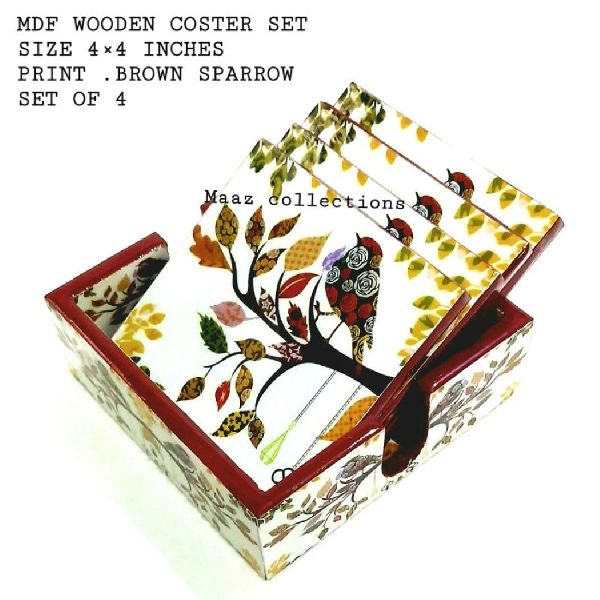 MDF Wooden Coaster Set