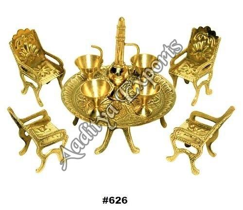 Brass Chair Table Showpiece