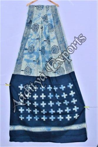 fcity.in - Jaipuri Printed Soft Cotton Mulmul Saree With Attached Blouse  Piece