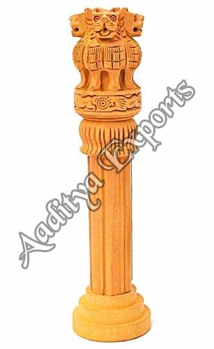 Wooden Ashoka Stambh Emblem