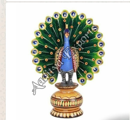 Wooden Carved Peacock Statue