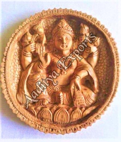 Wooden Carving Plate Ganesh Statue