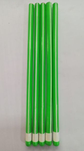 Green and White Stripes Wooden Pencil
