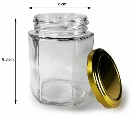 400 ml Glass Hexagonal Jar