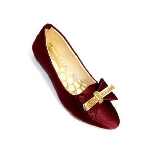 Ladies Fancy Maroon Ballerinas