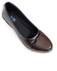 Ladies Plain Brown Ballerinas