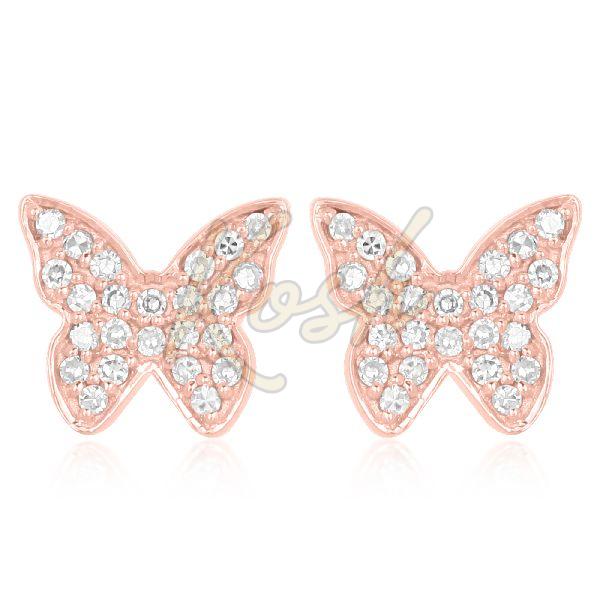 Gold Butterfly Diamond Earrings