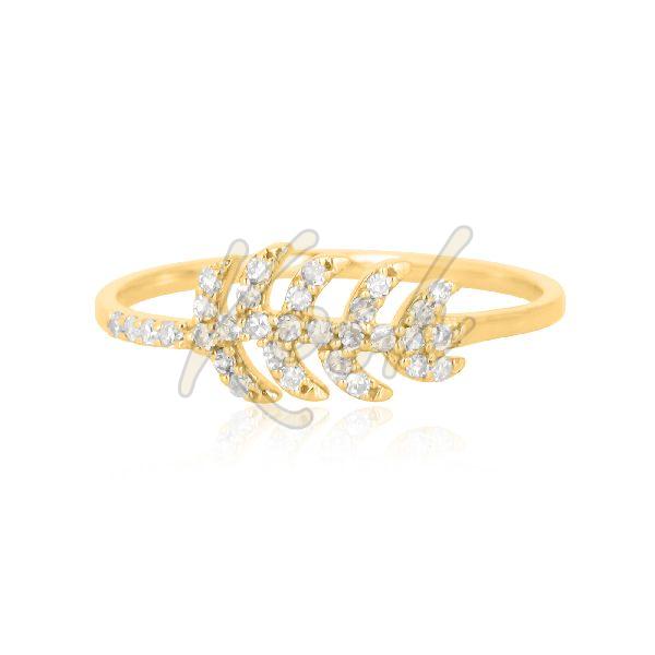 Gold Diamond Leaf Ring