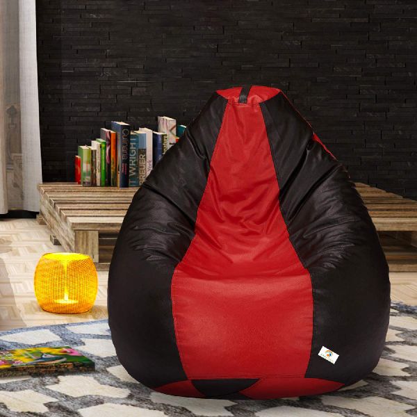 Red and Black Beans Filled Affluence Bean Bag with Footstool