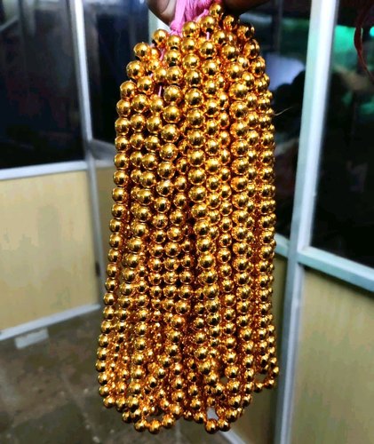 12 Mm Plastic Golden Beads Bunch