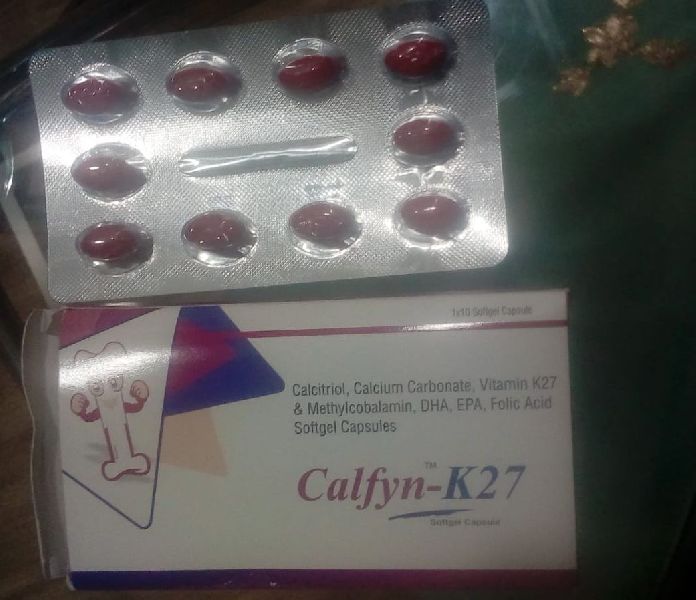 Calcitriol, Calcium Carbonate, Vitamin K27 and Methylcobalamin, DHA, EPA, Folic Acid Softgel Capsule