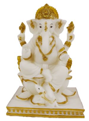 14 cm Marble Ganesha Statue