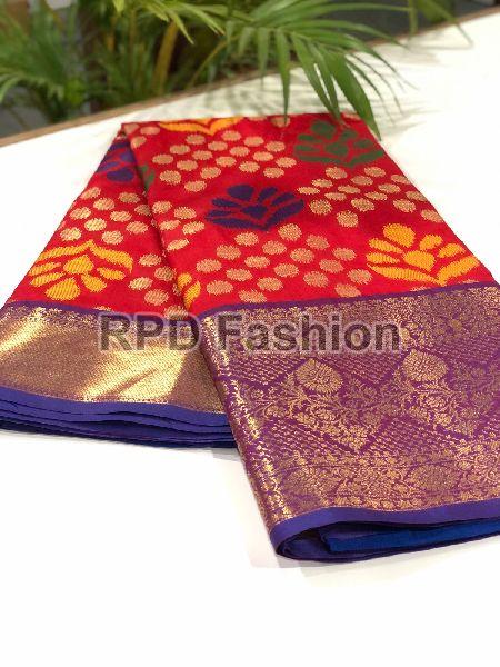 Padmashree Soft Banarasi Handloom Ikkat Weaving Soft Silk Saree