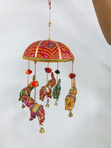 Rajasthani Ceramic Elephant Tokri Hangings