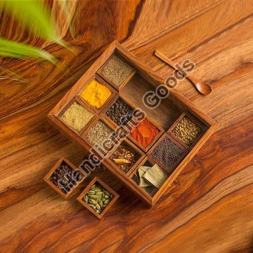 12 Compartment Wooden Spice Box