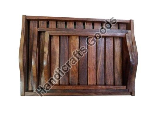 Wooden Serving Tray Set