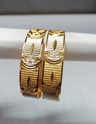 K10004 Silver and Gold Plated Brass Bangles