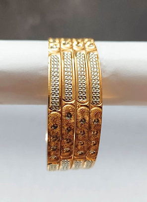 R50004 Gold and Silver Plated Brass Bangles