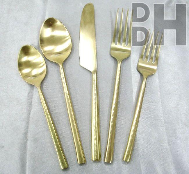 5 Pcs Brass Cutlery Set