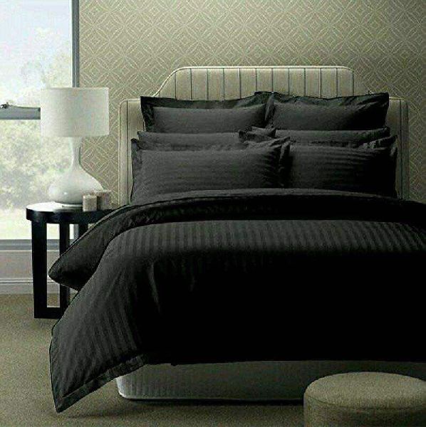 Satin Stripes  Bed Sheet with Two Pillow Cover