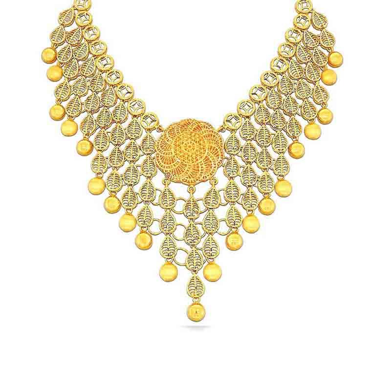American Diamond Gold Mixed Necklace