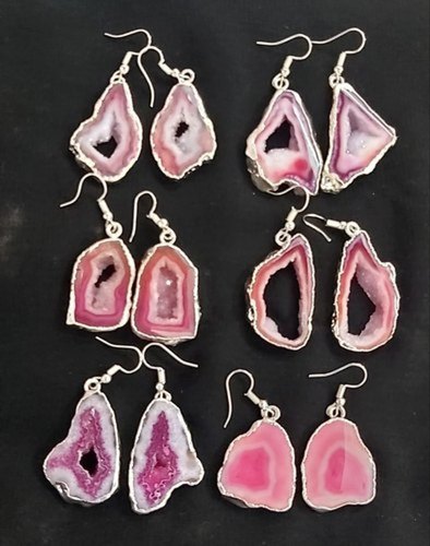 Pink Crystal Stone Earrings