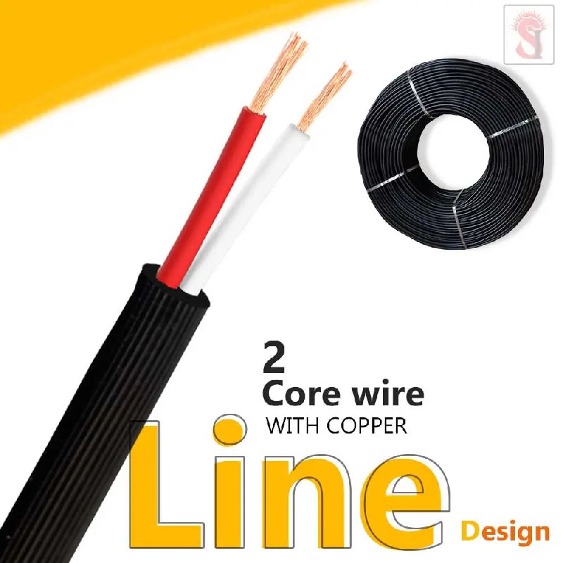 2 Core Line Design Black Color Data Cable Wire