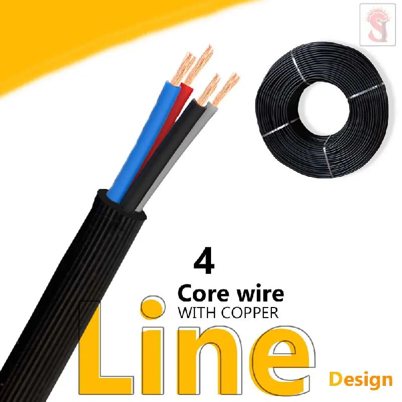 4 Core Line Design Black Color Data Cable Wire