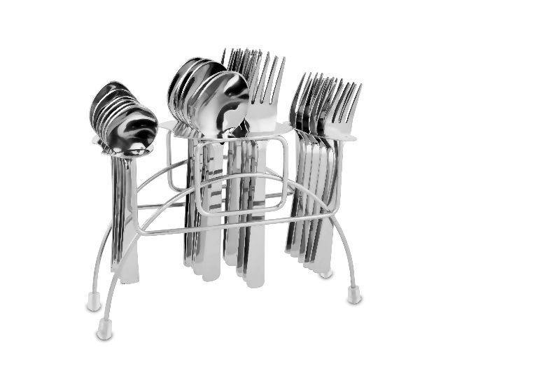 Stainless Steel 24 Piece Cutlery Set With Stand