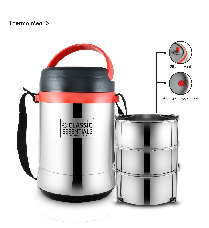 Stainless Steel Thermo Meal 3 Set Lunch Box