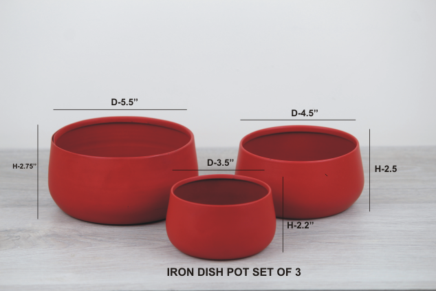 iron round dish pot set of 3