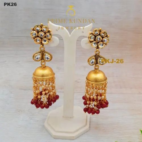 Rubans Eternal Elegance 22K Gold Plated Kundan Studded Pearl Beaded Jh