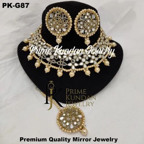 PK-G87 Mirror Choker Necklace Set