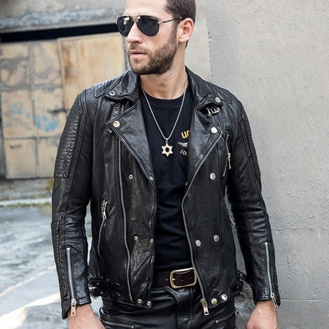 Mens Leather Motorcycle Jacket