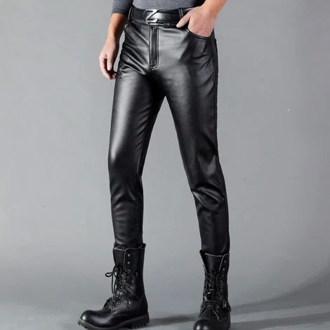 Buy VARO Mens Faux Leather Zipper Designer Trouser Black M at Amazonin