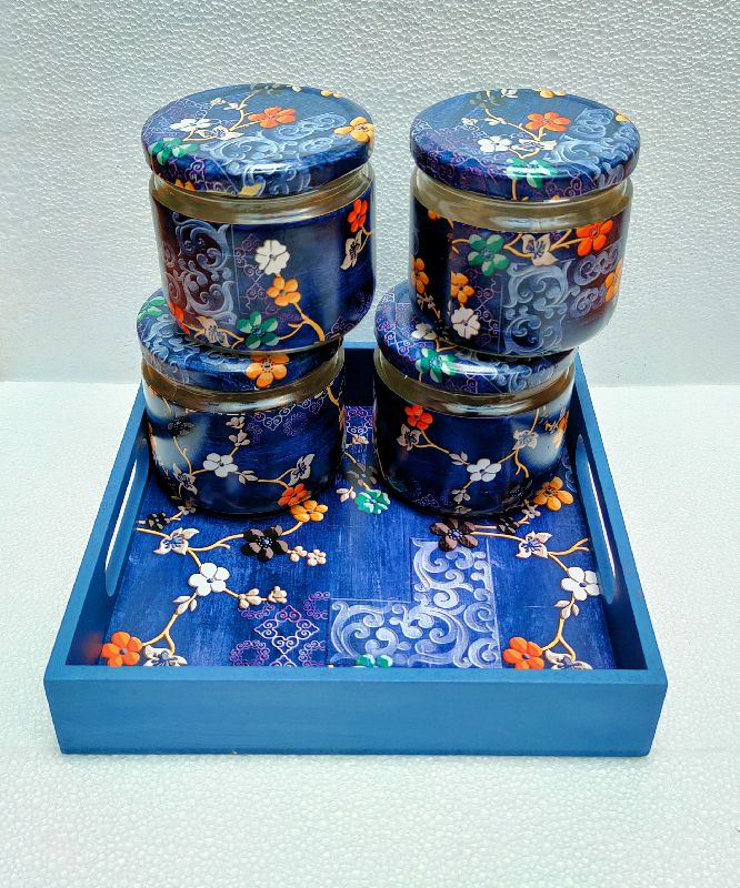 Multicolor Jar with Tray