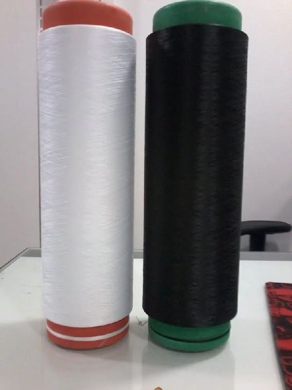 300D Roto White Black Polyester Textured Yarn