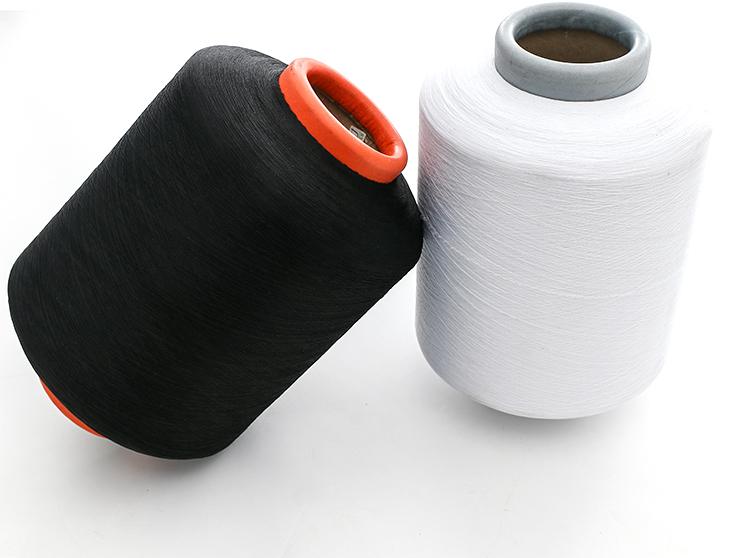 80+20D White Black Polyester Spandex Covered Yarn