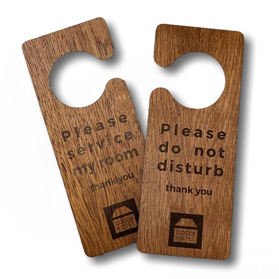 Hotel Wooden DND Hotel Signs
