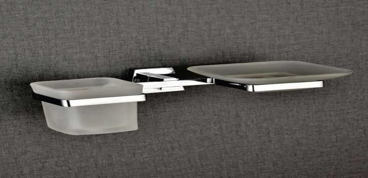 DC 10 Glass Soap Dish with Tumbler Holder