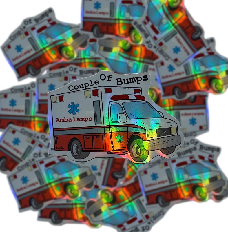 Ambulance Humor Holographic Sticker