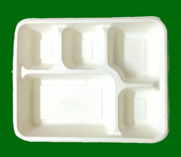 Plastic 5 Compartment Meal Tray